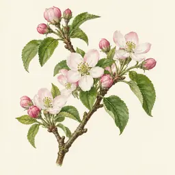 Flor de Manzana (ilustración botánica)