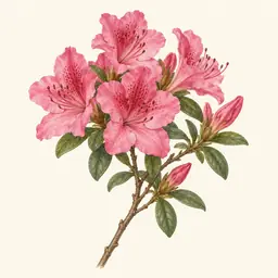 Azalea (ilustración botánica)