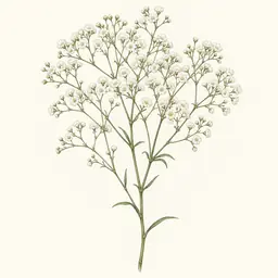 Aliento de bebé (gypsophila) (ilustración)