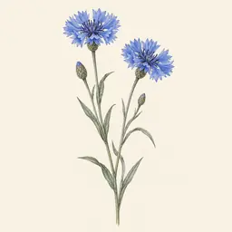 Centaurea cyanus (ilustración botánica)