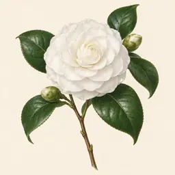 Camelia (ilustración botánica)