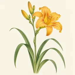 Lirio Amarillo (ilustración botánica)