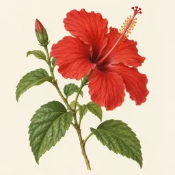 Amapola, o hibisco (ilustración)