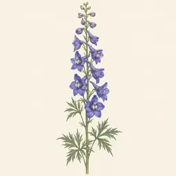 Larkspur (ilustración botánica)