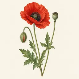 Amapola (ilustración botánica)