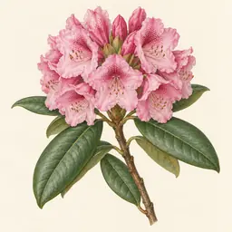 Rododendro (ilustración botánica)