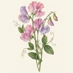 Guisante Delicioso (ilustración botánica)
